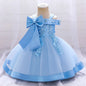 Baby Girls Christmas Dress Newborn Baptism Princess Party Dresses Lace Sleeve Toddler Girl Clothes 1 Years Birthday Wedding Gown