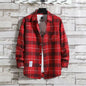 Spring New Korean Style Plaid Shirts Men's Handsome Long-sleeved Loose Casual All-matching Shirt Coats 2025 Trend Men's Clothing