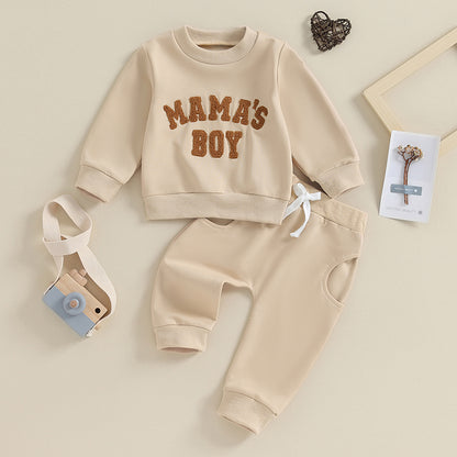 2025 Lorrainian 0-3Y Newborn Toddler Baby Boy Fall Winter Outfits Letter Crewneck Sweatshirt Casual Pants Set 2Pcs Clothes