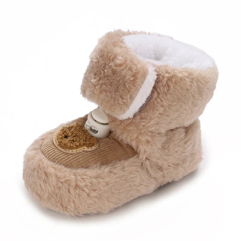 Winter Snow Baby Boots Cute Bear Warm Booties For Kids Soft Sole Infant Newborn Toddler Baby Girl Shoes