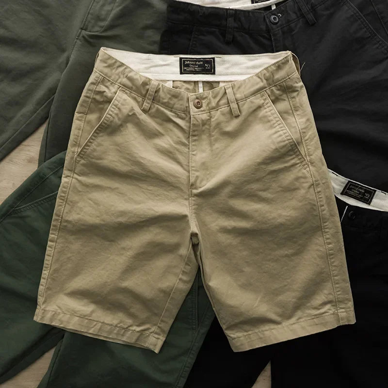 DAILOU  Workwear Pants, Summer Texture, Washed Shorts,  Japanese Style Solid Color Trend, Versatile Slim Fit Capris
