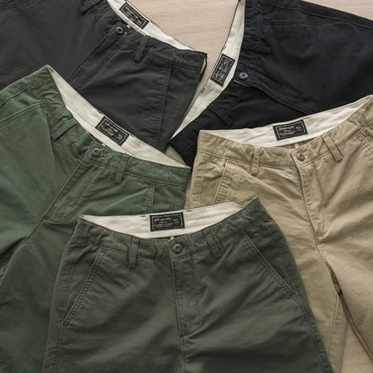 DAILOU  Workwear Pants, Summer Texture, Washed Shorts,  Japanese Style Solid Color Trend, Versatile Slim Fit Capris