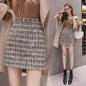 Tweed Skirts for Women Solid High Waist Slimming Skirts Autumn Spring 2025 Buttons Double Breasted Tweed Wool Mini Skirt
