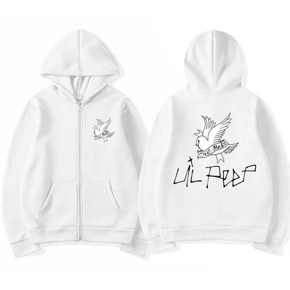 Lil Peep Cry Baby Logo Print Zipper Hoodie Men Women Casual Oversized Zip Up Fashion Hoodies Warm Hipster Zip Up Hoody Jackets