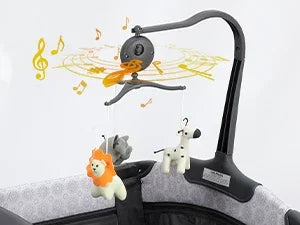 4 in 1 Wide Baby Bassinet Bedside with Diaper Changer, Long Next to Bed Crib with Mattress, Sheet, Music and Blackout Cover, Playpen