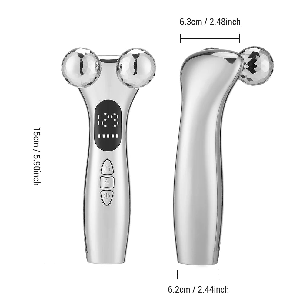 Electric Facial Micro-current Beauty Instrument LED Display Face Lifting Roller Massager Skin Tighten Massage Beauty Devices