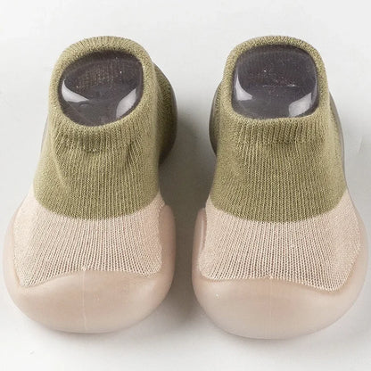1pair Baby First Walker Toddler Shoes Non-slip Comfortable Silicone Soft Sole Casual Indoor Floor Socks Knit Booties for Newborn