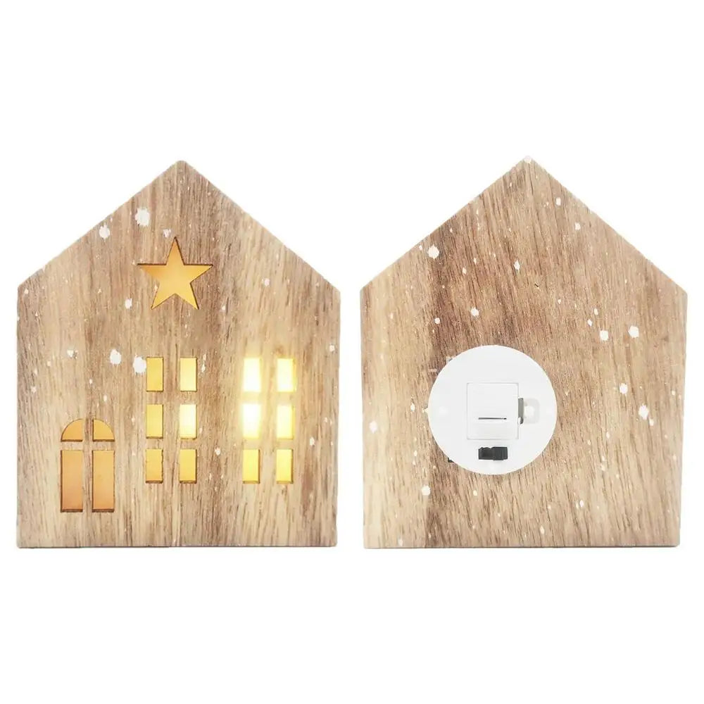 Christmas Wooden House Decor Christmas Led Light Wooden House Decor Christmas Party Supplies Indoor Home Decor Decorative House