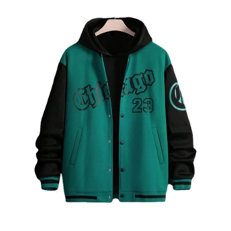Men's Spring and Autumn Seasons Fashion Brand American Baseball Coat Loose Casual   Jackets for Men