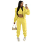 3pcs Women's Clothing Set Fleece-lined Hooded Sweater &Sleeveless Tank Top & Sports Sweatpants Pants