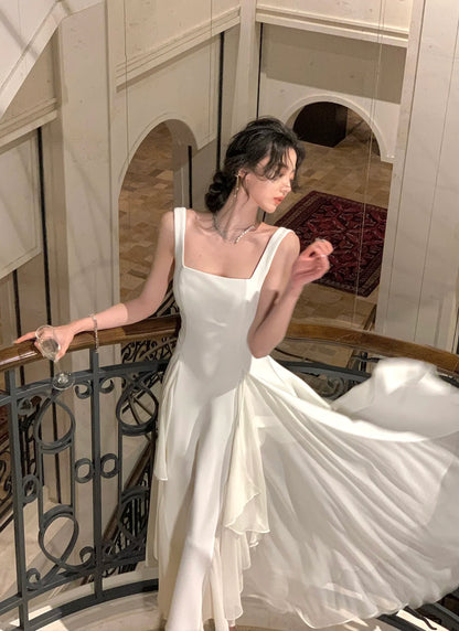 French Elegant Ruffles White Midi Dresses 2025 Summer New Evening Party Women Clothes Fashion Sundress Birthday Ladies Dress