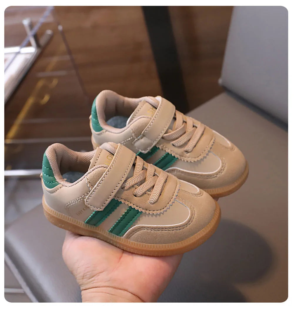 PU Leather Sport Shoes For Children Soft-soled Waterproof Girl's Sneakers Ergonomics Anti-slippery Toddler Shoes For Kids