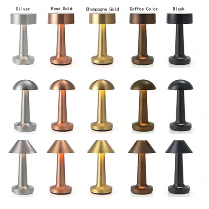 LED Table Lamp Retro Bar Coffee Table Lamp Rechargeable Touch Sensor Wireless Night Light Restaurant Living Room Decor Light