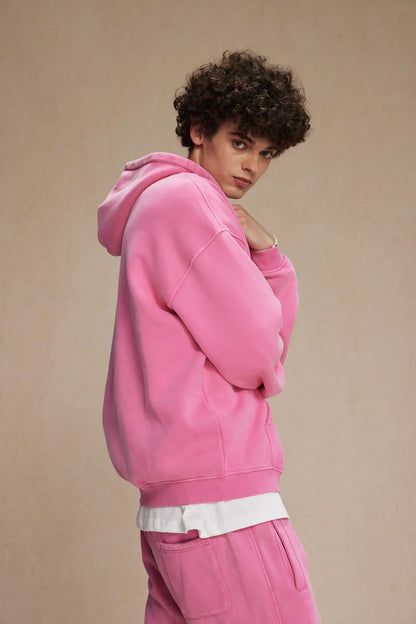 Batik fleece zippered hoodie