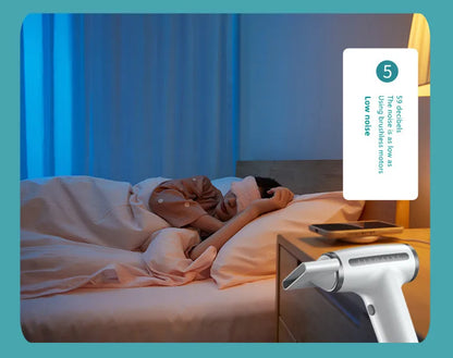 Wireless Hair Dryer Multifunctional  Air Duster Blower Travel Portable USB Rechargeable Negative Ions Blow Dryer