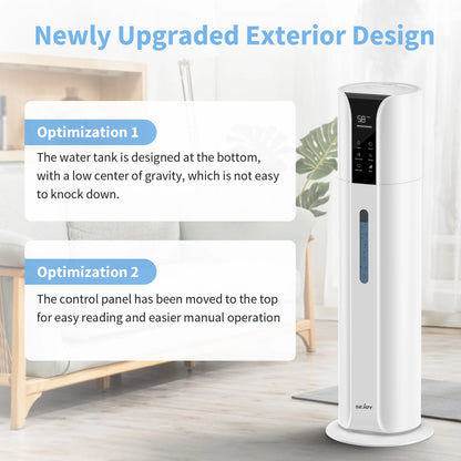 SEJOY Humidifiers for Bedroom Large Room, 9L/2.4Gal Cool Mist Top Fill Humidifier with Essential Oil 360°Nozzle for Baby Office