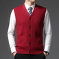 Men's Winter Knit Sweater Vest Young Men's Solid Color All-in-one Wool Vest Cardigan Top Men's Wear