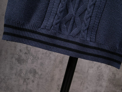 ShiSho original men's striped versatile home casual basic comfortable autumn & winter warm V-neck knitted sweater vest