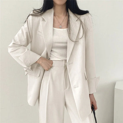 Fall Fashion Long Sleeve Blazer Mujer Pant Sets Blazers Women 2025 Casual Women's 2 Piece Outfit Set Suits Outwear