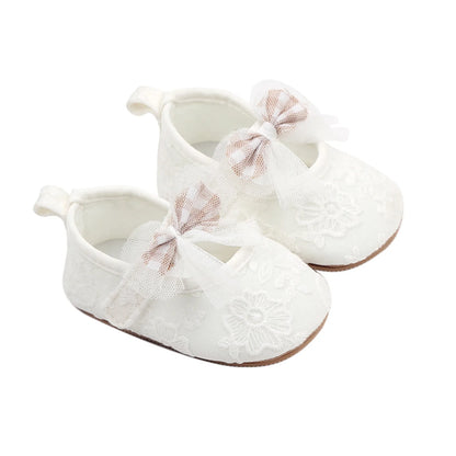 Toddler Baby Girls Sweet Princess Shoes Soft Bow knit Flower Non-slip Bottom First Walker Shoes Toddler Babies Crib Shoes