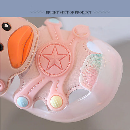 Little Duck Light-up LED Sandals for First Walker Anti-kick Baby Shoes for 0-3 Years Old Pre walker Soft Sole Cartoon for Girl