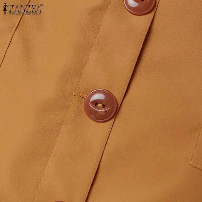 ZANZEA Cargo Skirts Elegant Women Evangelical Faldas  Mujer Office Lady High Waist Saias Summer 2025 Casual Buttons Up Jupes