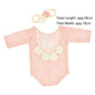 2 Pcs 0-1 Month Newborn Photography Props Baby Headband Lace Romper Bodysuits Outfit Girl Costume Photo Clothing