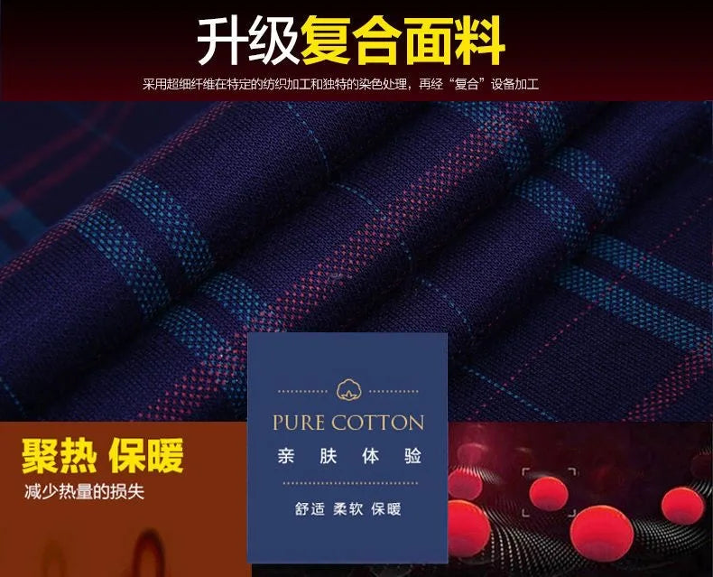 2025 Men's Autumn Winter Casual Fleece Plaid Shirt Fashion Soft Warm Turn Down Collar Long Sleeve Shirt Male High-Quality Tops