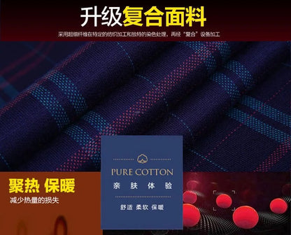 2025 Men's Autumn Winter Casual Fleece Plaid Shirt Fashion Soft Warm Turn Down Collar Long Sleeve Shirt Male High-Quality Tops