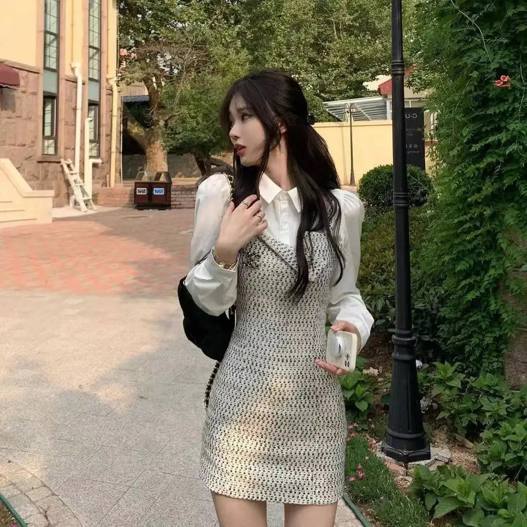 Preppy Bandage Basic White Shirt Women Slim Long Sleeve Cute Top School Uniform Button Down Shirts Blouse Female Polo Neck Lady