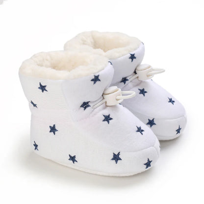 2025 Baby Autumn Winter Boots Baby Girl Boys Winter Warm Shoes Solid Fashion Toddler Fuzzy Balls First Walkers Kid Shoes 0-18M