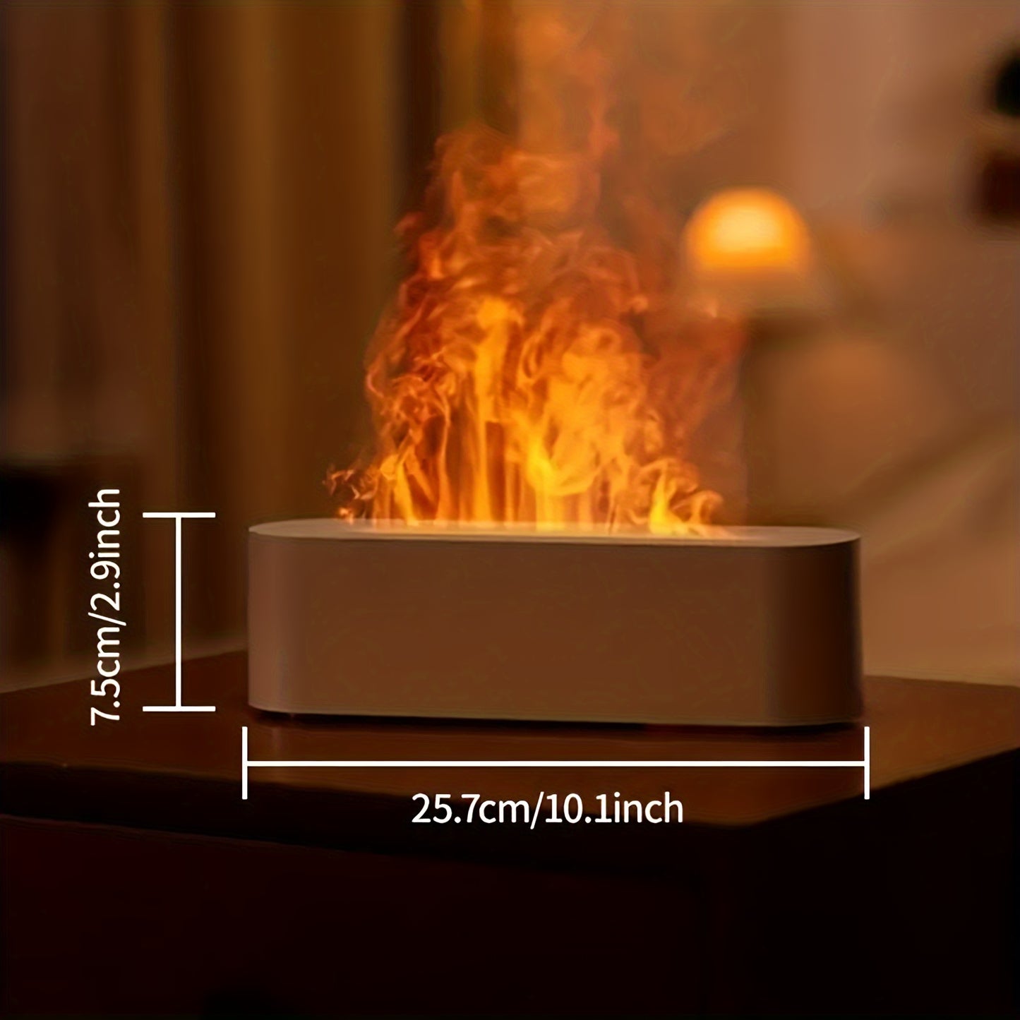 Simulated Flame Aroma Diffuser With Colorful Atmosphere Light, 150ml Tank Capacity, USB Powered, 3D Fire Effect Humidifier For Home, Bedroom, Office, Push Button Control, 10-20m2 Coverage, 3 Speed Timing Settings, Atomization