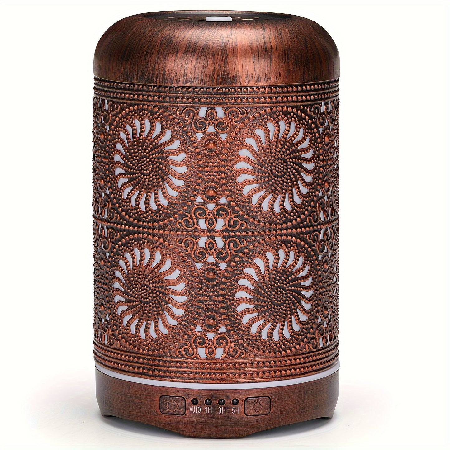 8.45oz Essential Oil Aromatherapy Diffuser for Home Bedroom Office Metal Hollow Decorative Room Ultrasonic Air Scent Mist Aroma Diffuser