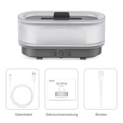 Sejoy Humidifier 300ml 6 Colors Mood Simulation Flame Light Aromatherapy Diffuser Super Quiet Auto Shut-Off Bedrooms Offices Liv