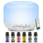 500ML Auto Shut Off Aroma Diffuser With 6 Bottle 10ML Essential Oil Set, Oil Set For Home Office Bedroom