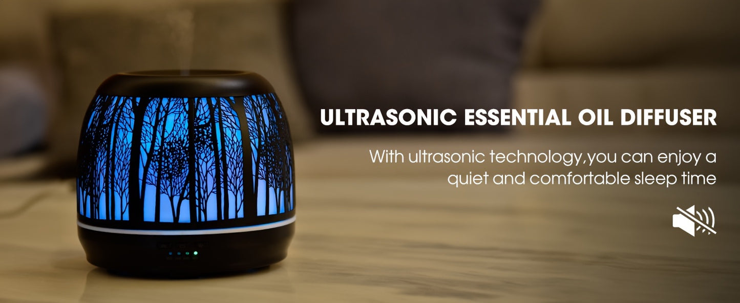 Large Essential Oil Aromatherapy Diffuser for Home Bedroom Metal Hollow Decorative Room Ultrasonic Air Scent Mist Aroma Diffuser 500ML Defusers