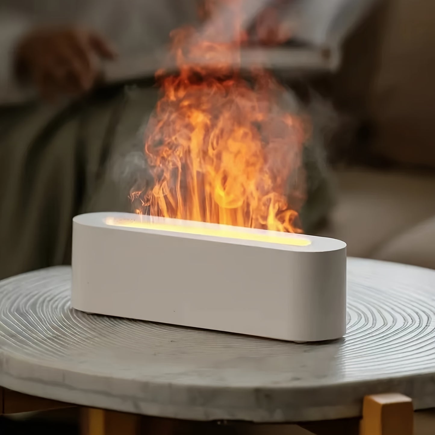 Simulated Flame Aroma Diffuser With Colorful Atmosphere Light, 150ml Tank Capacity, USB Powered, 3D Fire Effect Humidifier For Home, Bedroom, Office, Push Button Control, 10-20m2 Coverage, 3 Speed Timing Settings, Atomization