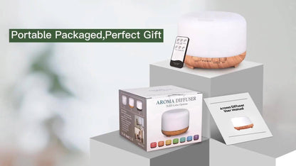 500ML Auto Shut Off Aroma Diffuser With 6 Bottle 10ML Essential Oil Set, Oil Set For Home Office Bedroom