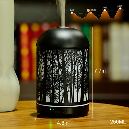 8.45oz Essential Oil Aromatherapy Diffuser for Home Bedroom Office Metal Hollow Decorative Room Ultrasonic Air Scent Mist Aroma Diffuser