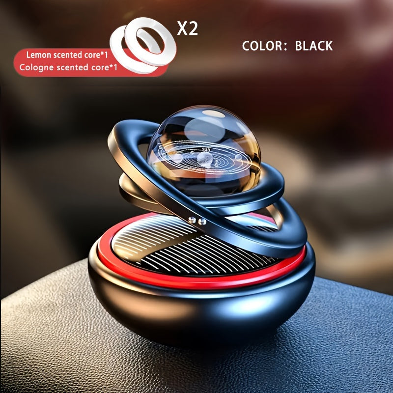 Solar-Powered Planet Aroma Diffuser - Elegant Car Freshener with Masculine Scent, Battery-Free Eco Aromatherapy