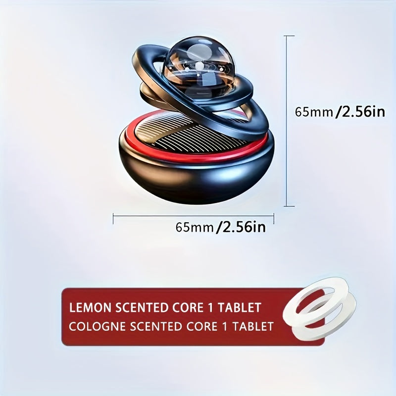 Solar-Powered Planet Aroma Diffuser - Elegant Car Freshener with Masculine Scent, Battery-Free Eco Aromatherapy