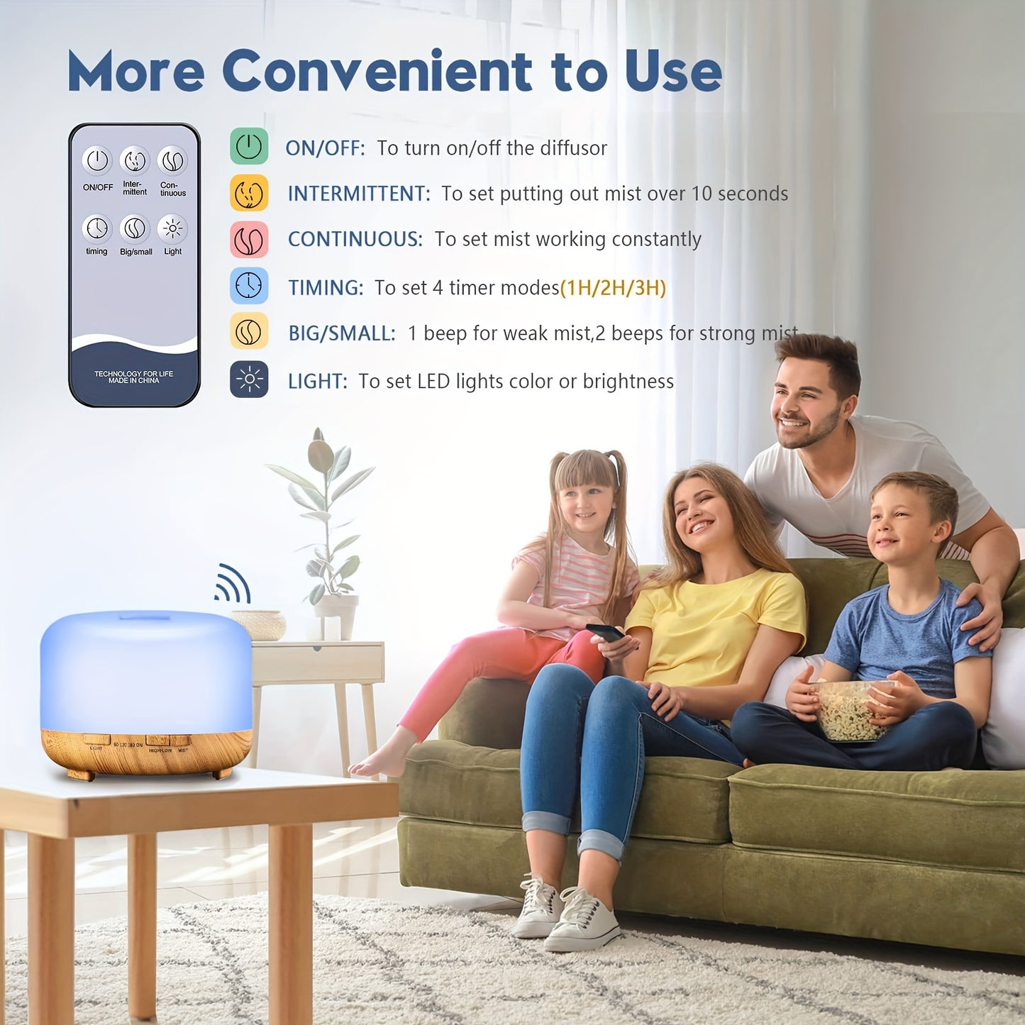 500ML Auto Shut Off Aroma Diffuser With 6 Bottle 10ML Essential Oil Set, Oil Set For Home Office Bedroom